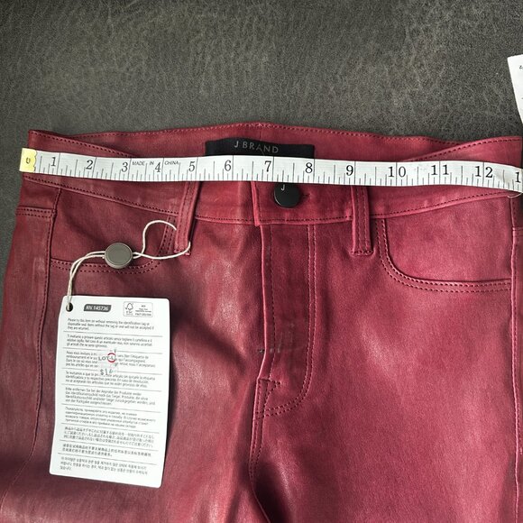 Blood Red J Brand Leather Pants Size 25 - Picture 3 of 10